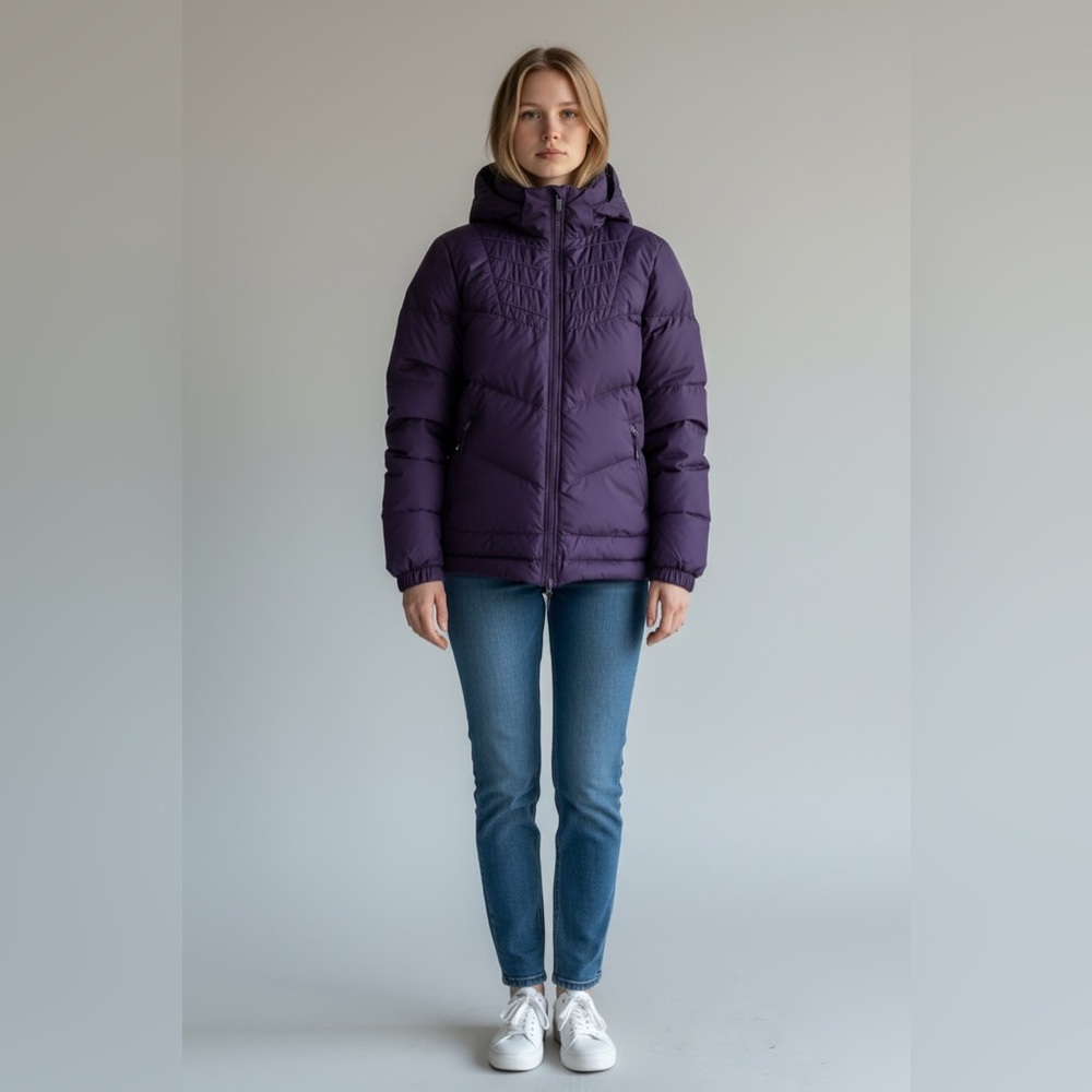Nike purple hooded gorpcore winter weather ski down puffer jacket extra large
